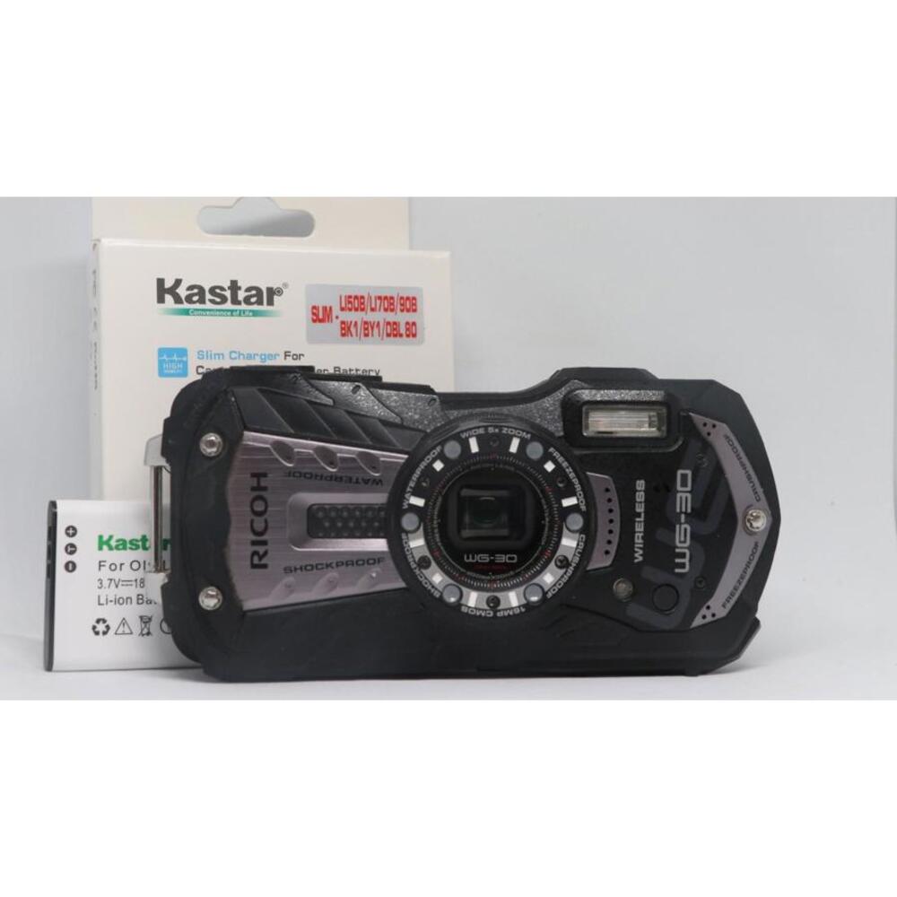 Ricoh WG-30 Waterproof Shockproof Digital Camera w/ 1 Battery & Charger tested